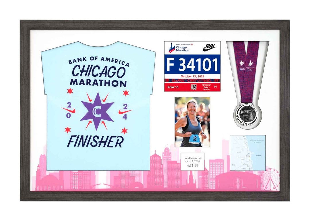 Chicago Marathon 2023 - Medal / Photo / BIB / Shirt Frame