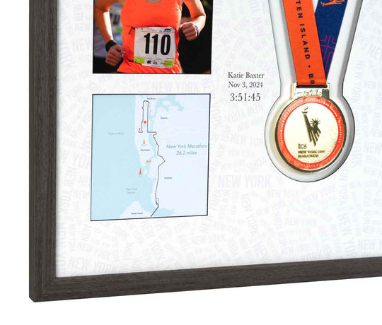 New York Marathon 2024 - Medal / Photo / BIB Frame