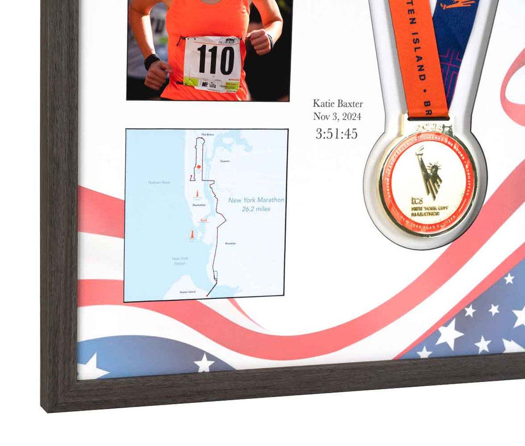 New York Marathon 2023 - Medal / Photo / BIB Frame