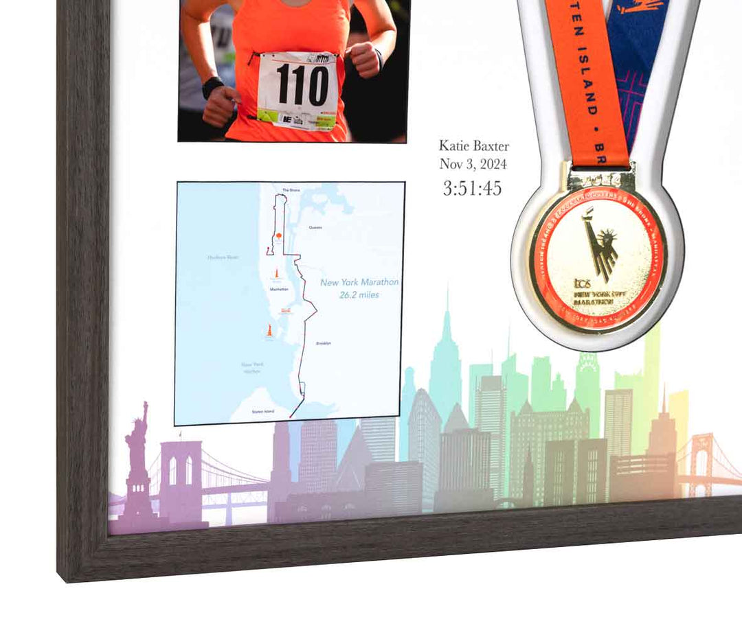 New York Marathon 2024 - Medal / Photo / BIB Frame