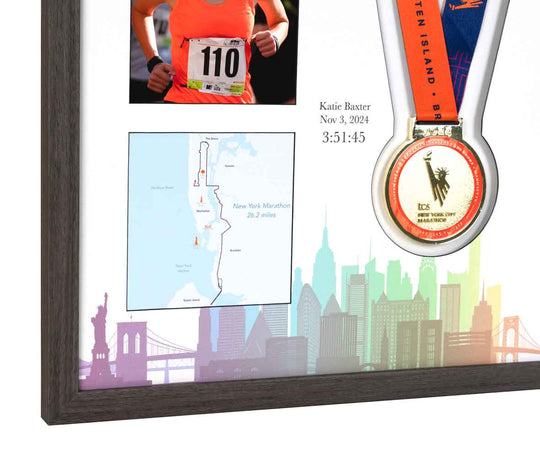 New York Marathon 2025 - Medal / Photo / BIB Frame