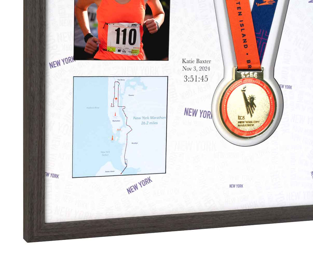 New York Marathon 2025 - Medal / Photo / BIB Frame
