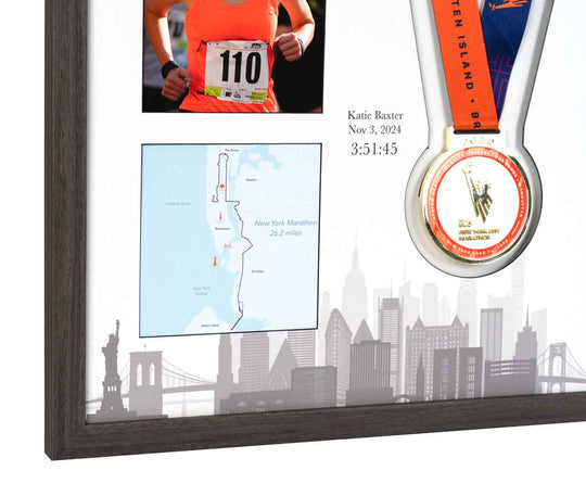 New York Marathon 2024 - Medal / Photo / BIB Frame
