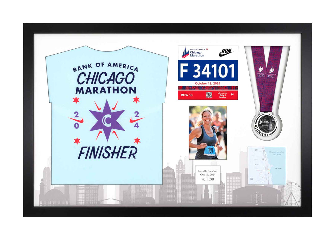 Chicago Marathon 2024 - Medal / Photo / BIB / Shirt Frame