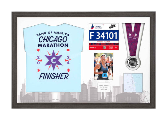 Chicago Marathon 2024 - Medal / Photo / BIB / Shirt Frame