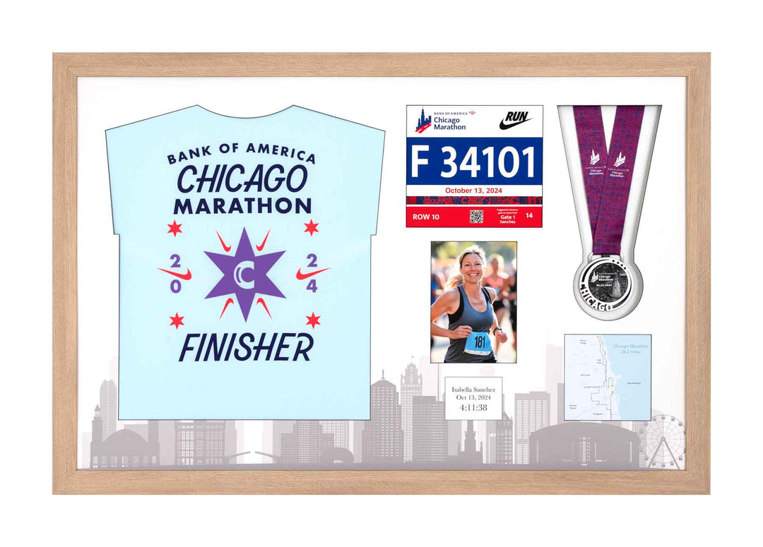 Chicago Marathon 2023 - Medal / Photo / BIB / Shirt Frame