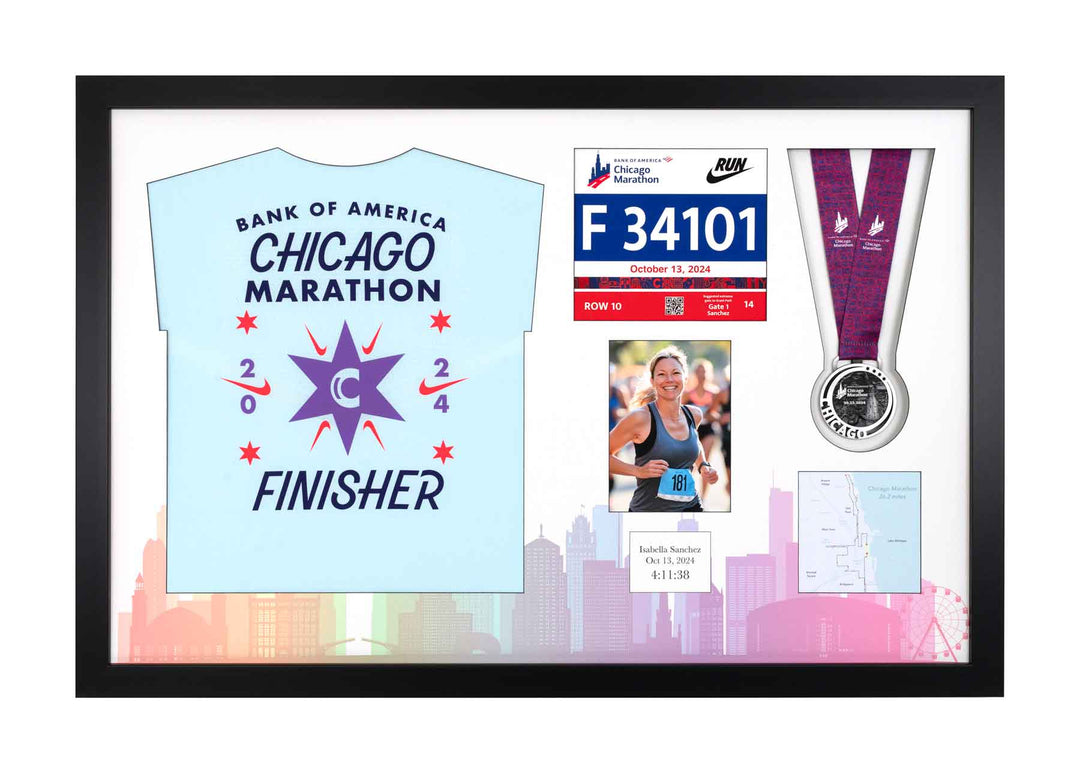 Chicago Marathon 2024 - Medal / Photo / BIB / Shirt Frame