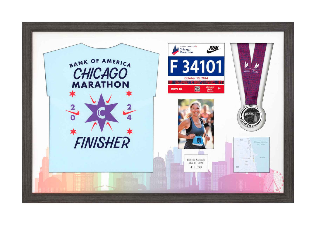 Chicago Marathon 2024 - Medal / Photo / BIB / Shirt Frame