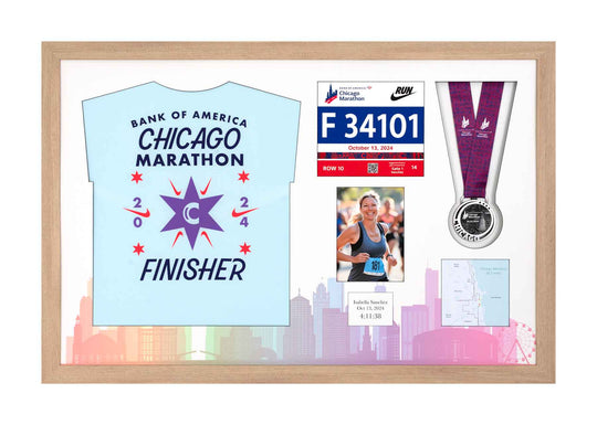 Chicago Marathon 2024 - Medal / Photo / BIB / Shirt Frame