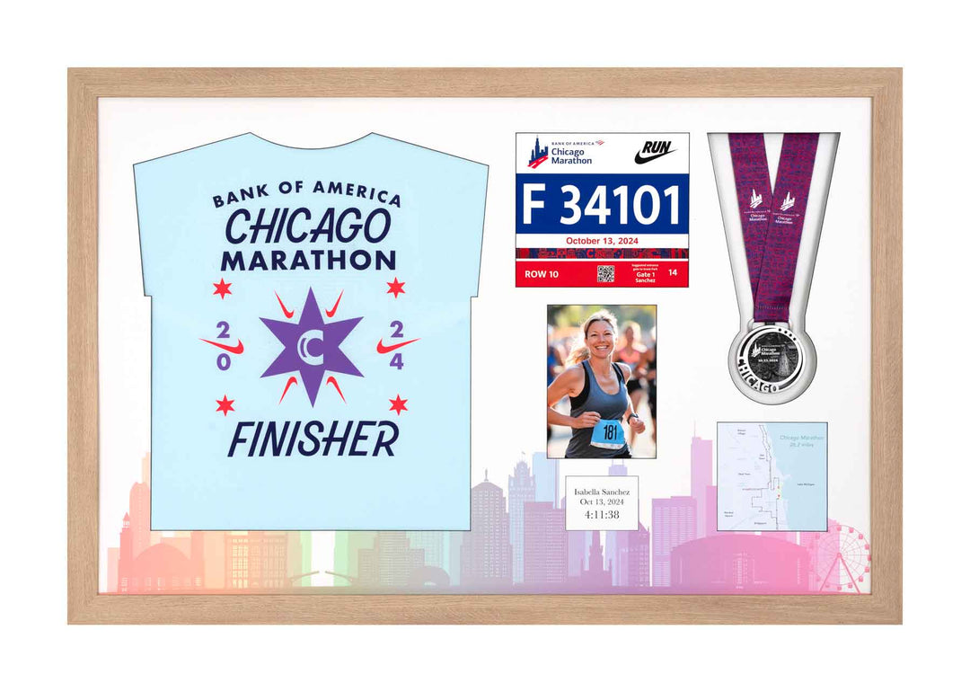 Chicago Marathon 2023 - Medal / Photo / BIB / Shirt Frame