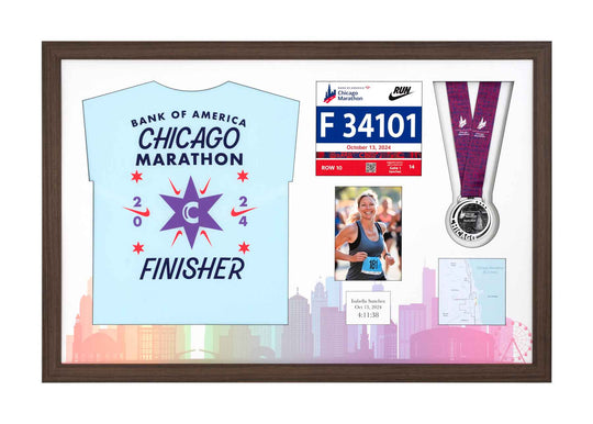 Chicago Marathon 2024 - Medal / Photo / BIB / Shirt Frame