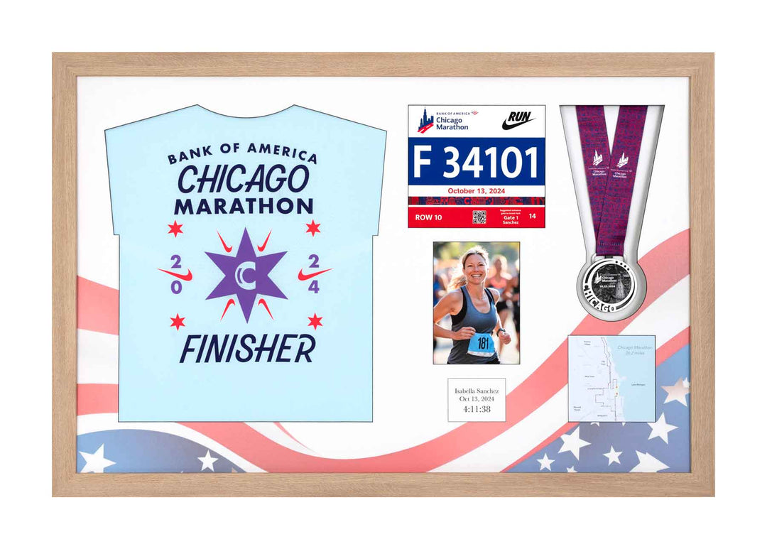 Chicago Marathon 2023 - Medal / Photo / BIB / Shirt Frame