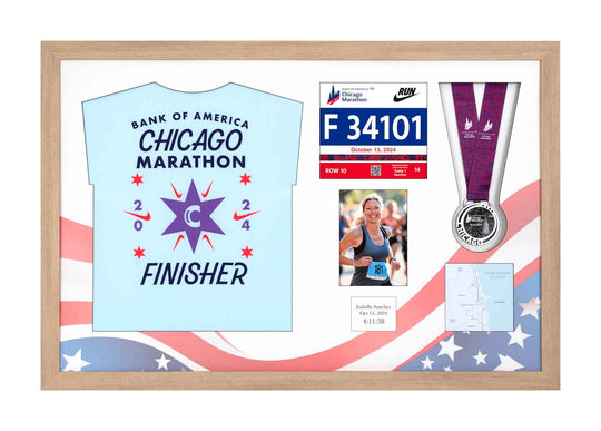 Chicago Marathon 2024 - Medal / Photo / BIB / Shirt Frame
