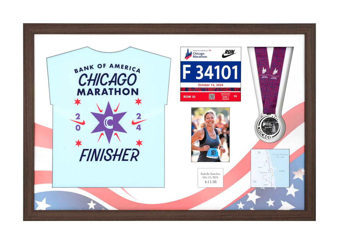 Chicago Marathon 2024 - Medal / Photo / BIB / Shirt Frame