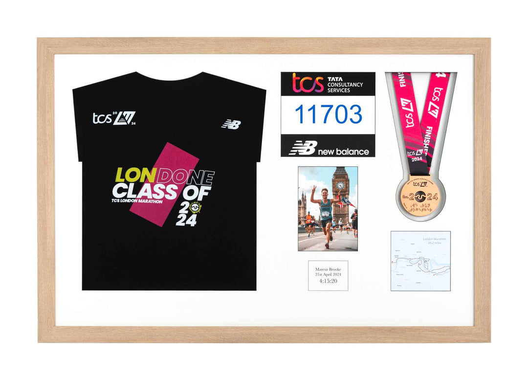 London Marathon 2023 - Medal / Photo / BIB / Shirt Frame