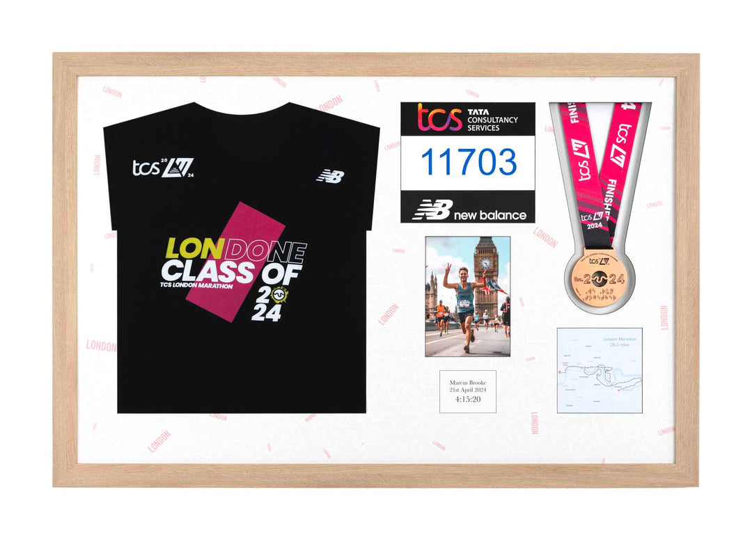 London Marathon 2023 - Medal / Photo / BIB / Shirt Frame