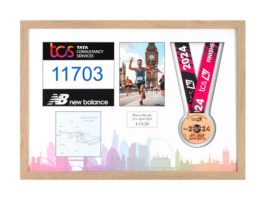 London Marathon 2024 - Medal / Photo / BIB Frame