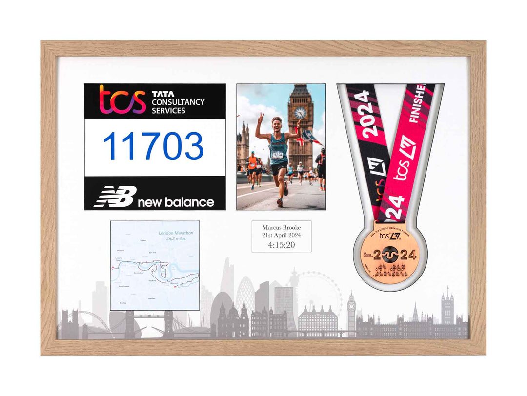 London Marathon 2024 - Medal / Photo / BIB Frame