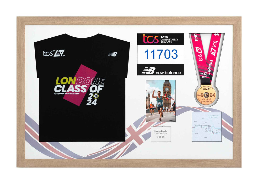 London Marathon 2025 - Medal / Photo / BIB / Shirt Frame