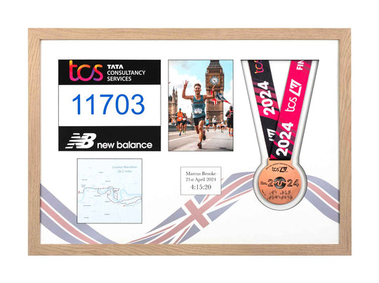 London Marathon 2023 - Medal / Photo / BIB Frame