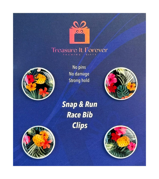 Race/Marathon Bib Clips - Tropical