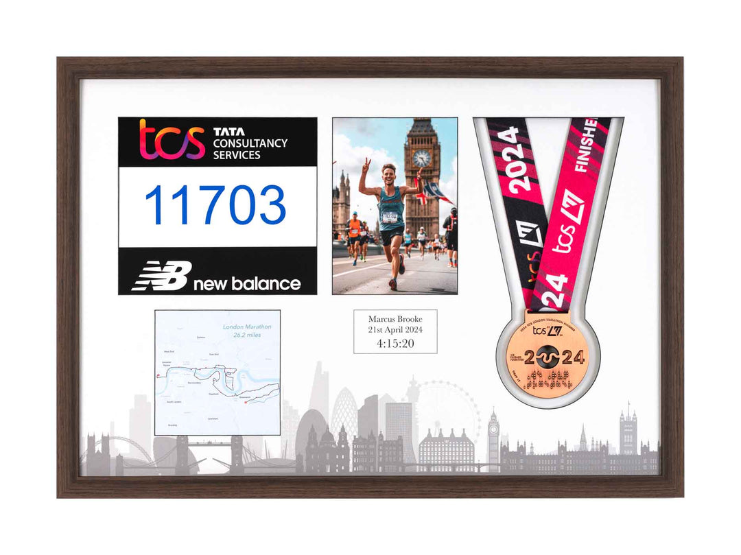 London Marathon 2023 - Medal / Photo / BIB Frame