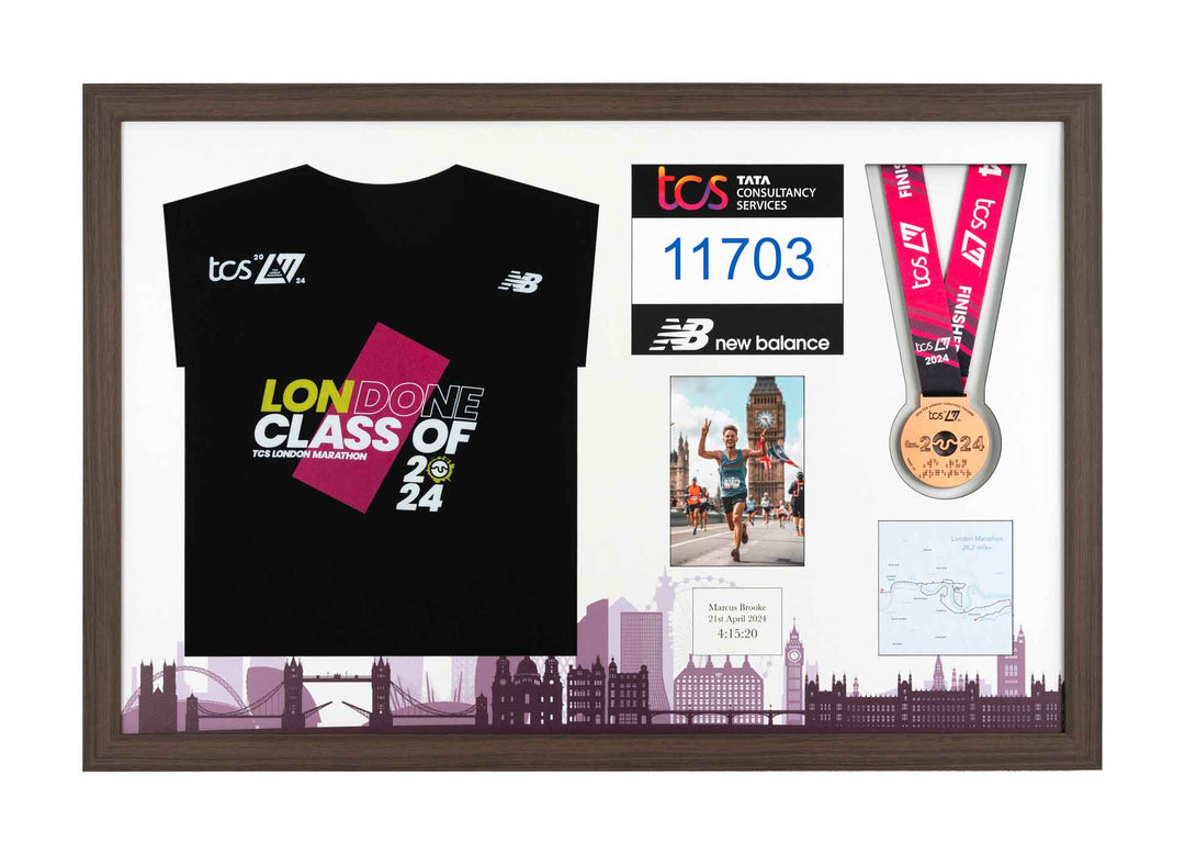 London Marathon 2025 - Medal / Photo / BIB / Shirt Frame