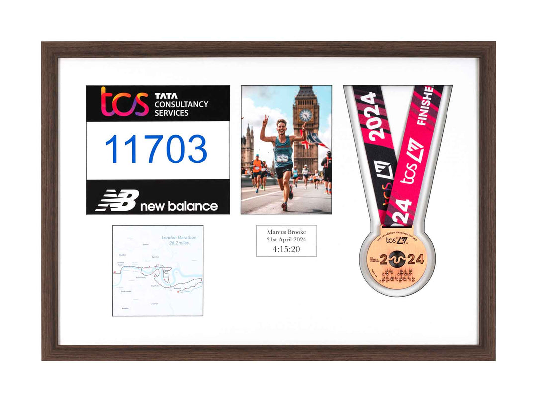 London Marathon 2024 - Medal / Photo / BIB Frame