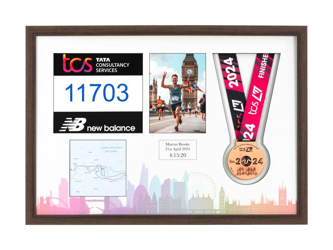 London Marathon 2023 - Medal / Photo / BIB Frame