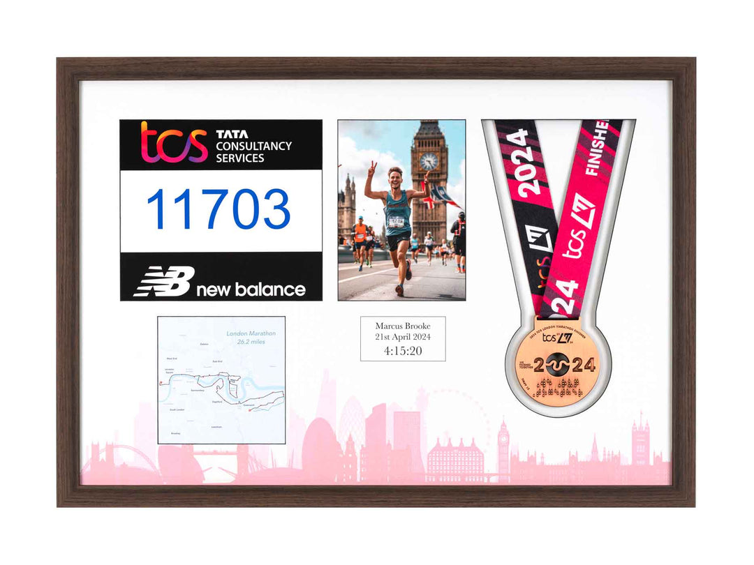 London Marathon 2024 - Medal / Photo / BIB Frame