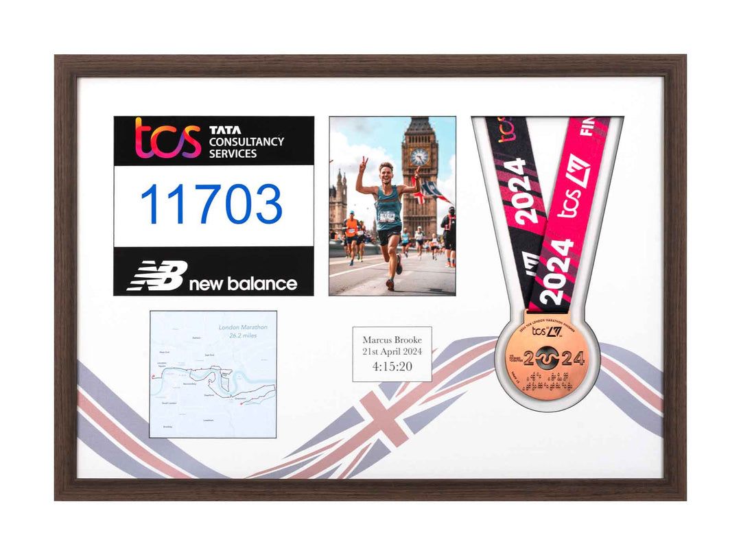 London Marathon 2024 - Medal / Photo / BIB Frame