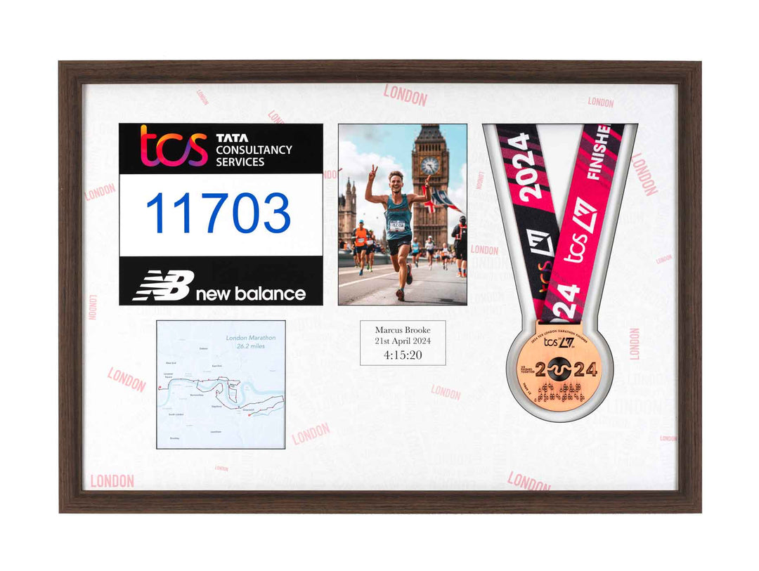 London Marathon 2024 - Medal / Photo / BIB Frame