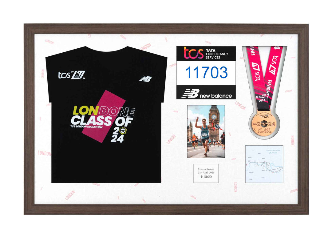 London Marathon 2025 - Medal / Photo / BIB / Shirt Frame